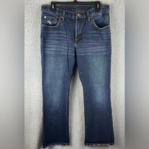 Women’s Calvin Klein slouchy style, mid-rise bootcut jeans. Waist size 32
